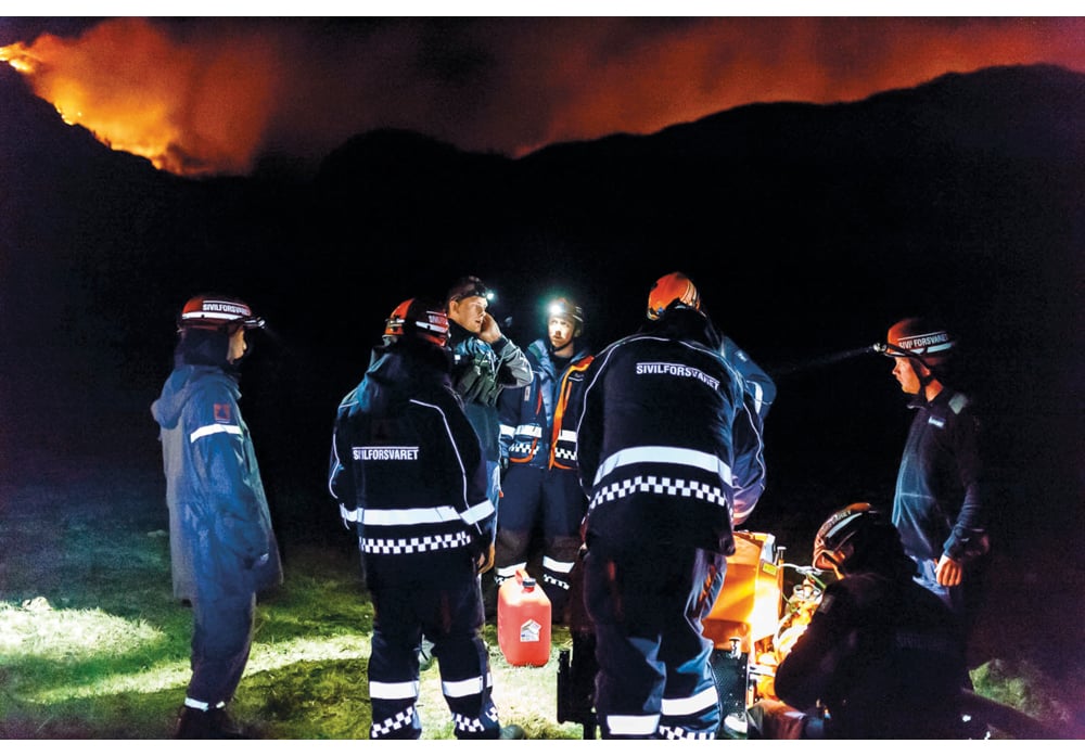 Figur 5.6 Sivilforsvaret på plass under en gress og lyngbrann i Rogaland.