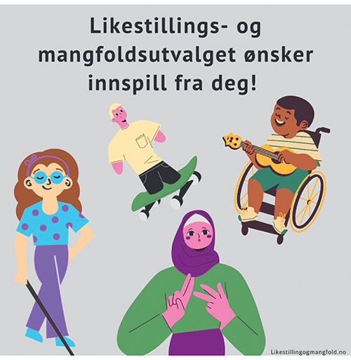Figur 2.1 Likestillings- og mangfoldsutvalget ønsker innspill fra deg!