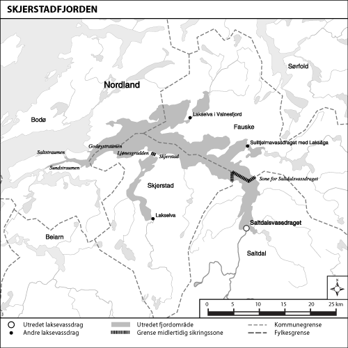 Figur 1.21 Kart over det utredete området Skjerstadfjorden