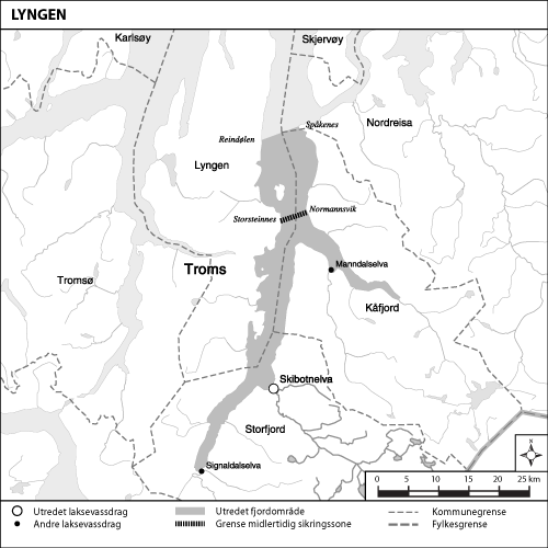 Figur 1.23 Kart over det utredete området Lyngen