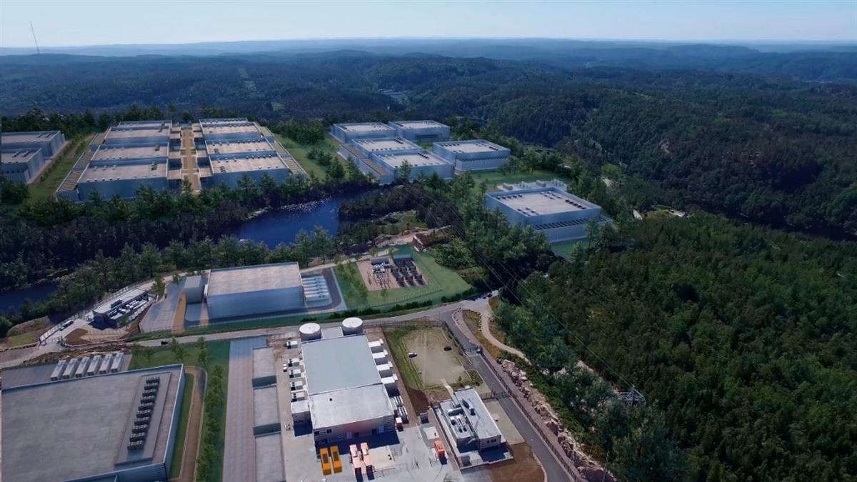 The Bulk data centre in Vennesla near Kristiansand. Existing buildings are shown in the foreground, while those in the background illustrate Bulk’s vision for expansion in the years ahead.