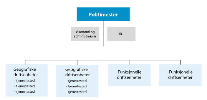Figur 12.15 Organisering av et politidistrikt