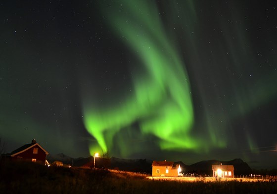 Nordlys over Loviktunet.