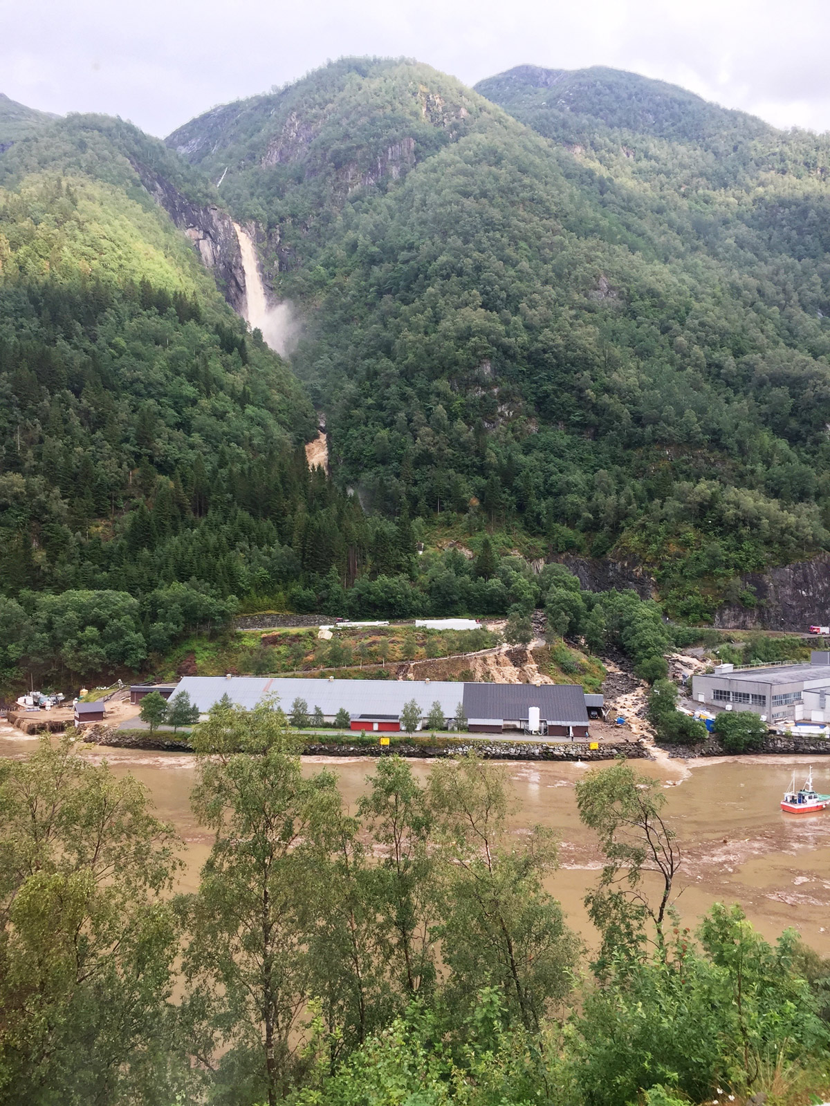 Figure 3.1 The flood in Årneselva river in 2019.