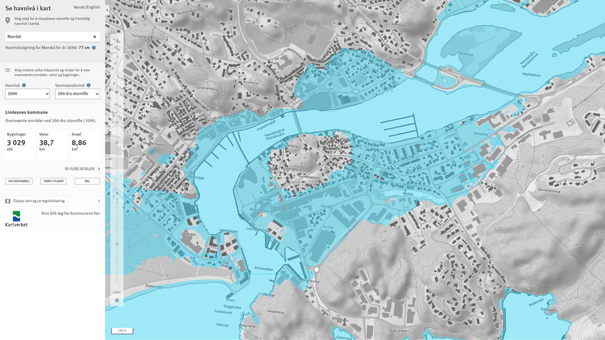 Figure 5.7 Sea level map solution.