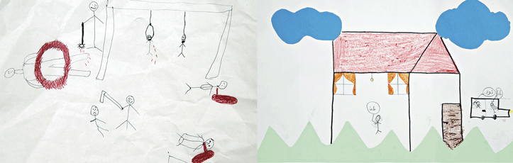 Figure 3.3 At the UNICEF-supported centre for refugees in Bar Elias in the Bekaa Valley in Lebanon, children are helped to process their experiences of war. ‘It is difficult to imagine what these children have experienced,’ says Nour Kattan, one of the teachers...