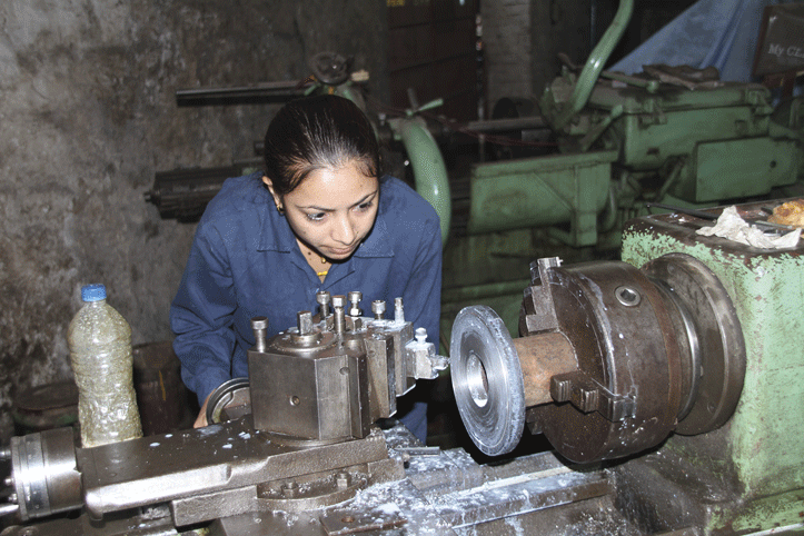 Figure 3.6 A girl in vocational training in Nepal.