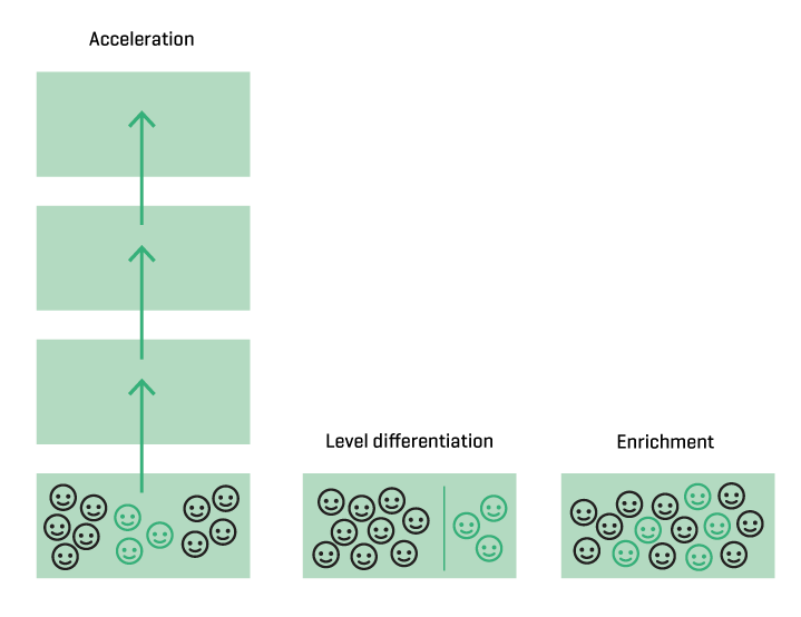 Figure 5.9 Examples of educational and organisational differentiation
