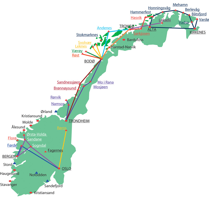 Figur 4.16 FOT-ruter i Norge