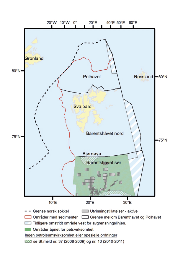 Figur 6.8 Barentshavet nord og Polhavet.