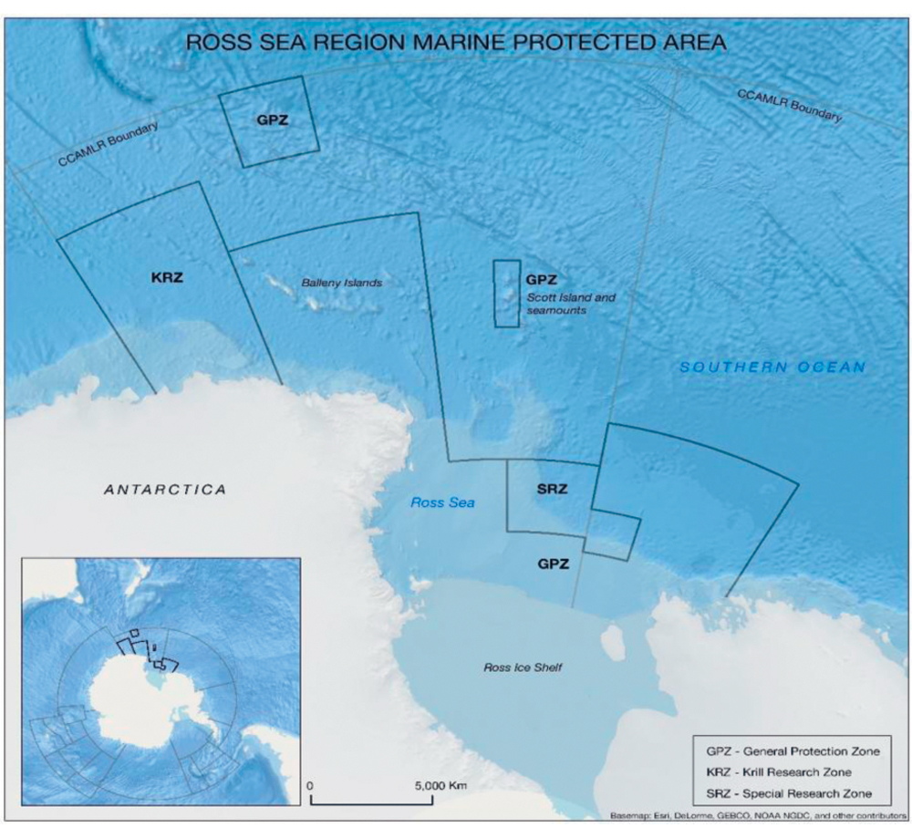 Figure 6.6 In autumn 2016, CCAMLR members agreed to establish a protected area in the Ross Sea. This area is equivalent in size to the Nordic region, and is the world’s largest marine protected area.