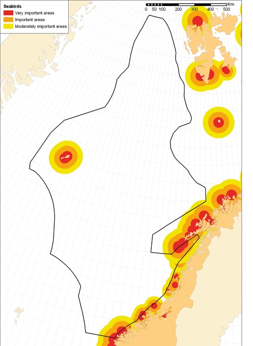 Figure 3-9.EPS Seabird colonies in the Norwegian Sea