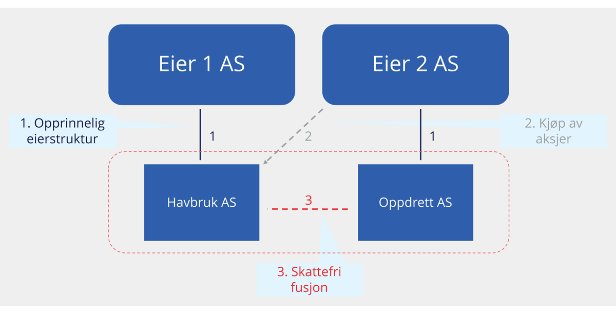 Figur 7.2 Illustrasjon av omorganisering i havbrukssektoren