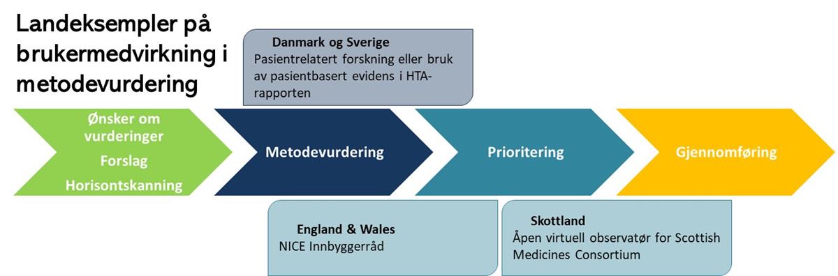 Landeksempler på brukermedvirkning i metodevurdering