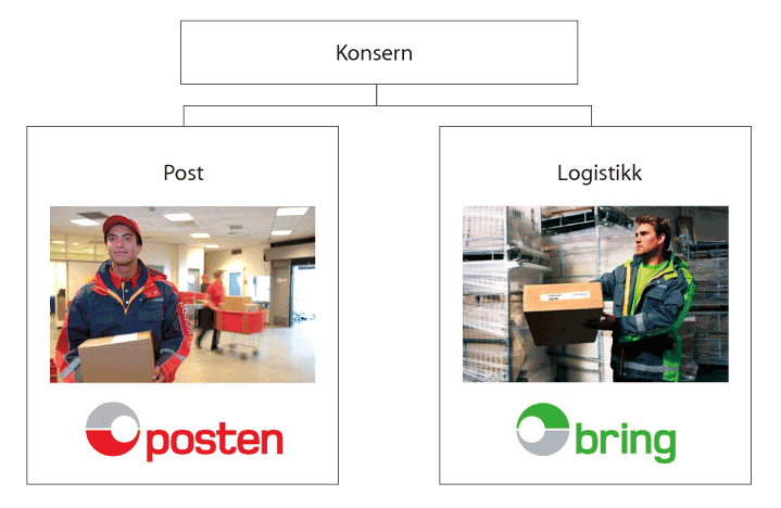 Figur 1.4 Konsernets segmentstruktur