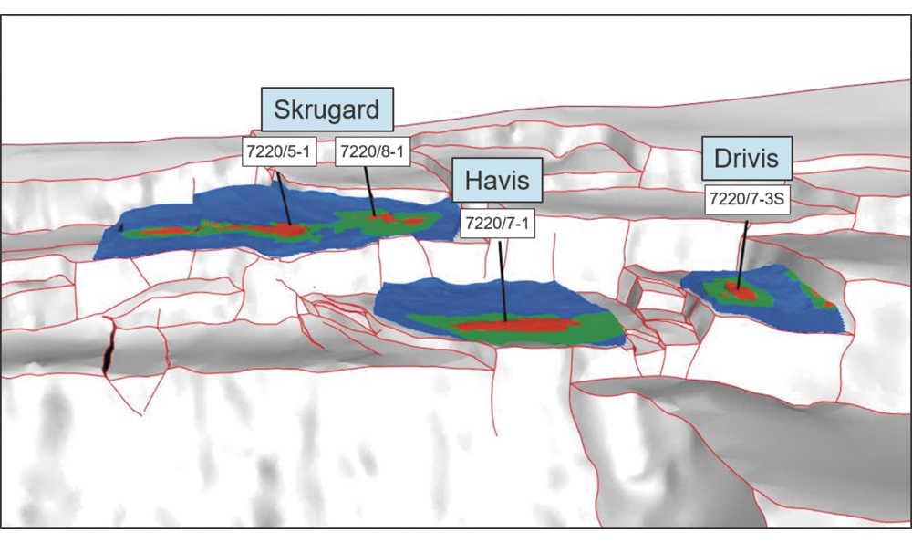 Figur 3.2 Reservoarene i Johan Castberg-feltet
