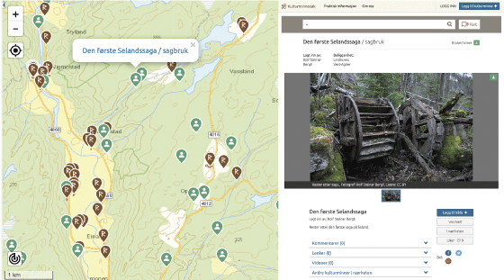 Figure 8.7 Example from the Kulturminnesøk portal.