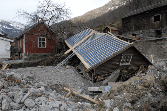 Figure 9.13 Floods and landslides are acute threats that can seriously damage cultural environments.