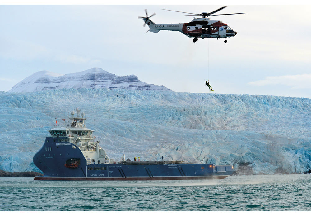 Figure 10.2 The Governor of Svalbard’s service vessel and helicopter.