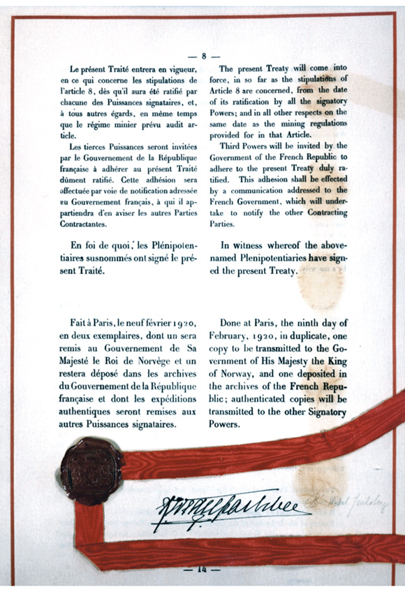 Figure 3.2 The Svalbard Treaty.