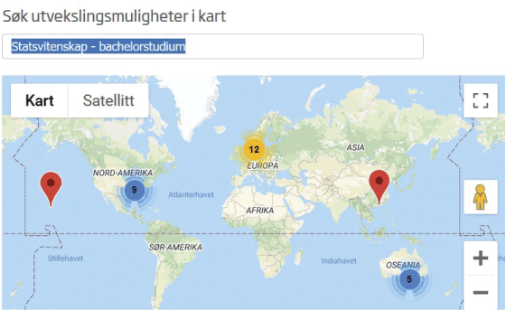 Figur 4.2
Eksempler fra kartløsningen til Universitetet i Stavanger