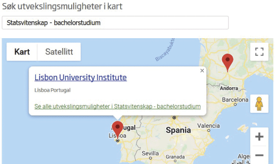 Figur 4.3
Eksempler fra kartløsningen til Universitetet i Stavanger