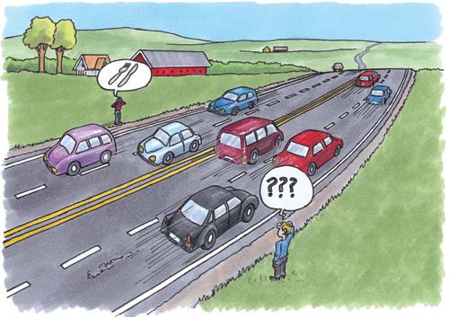 Figur 4.7 Utbygging av motorveger og andre offentlige tiltak skaper problemer
for eiendommer som kan avbøtes gjennom jordskifte kombinert
med ekspropriasjon.