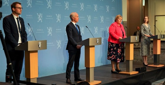 Pressekonferanse om tiltak for å komme ut av koronakrisen
