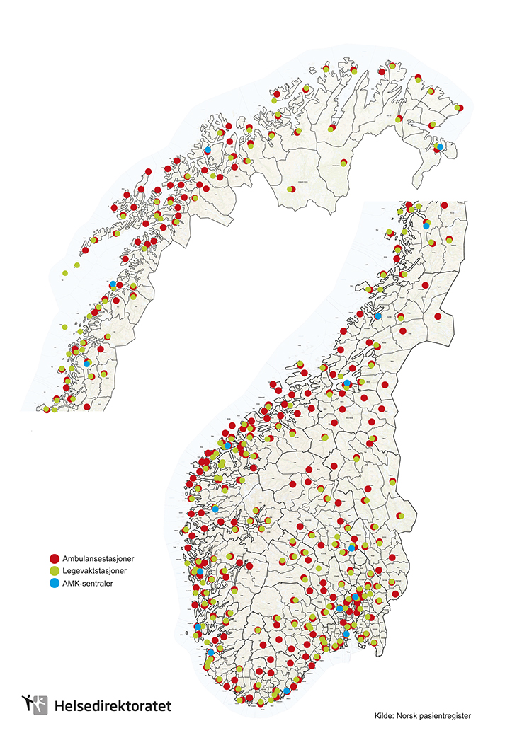 Figur 7.1 Akuttmedisinske tjenester utenfor sykehus