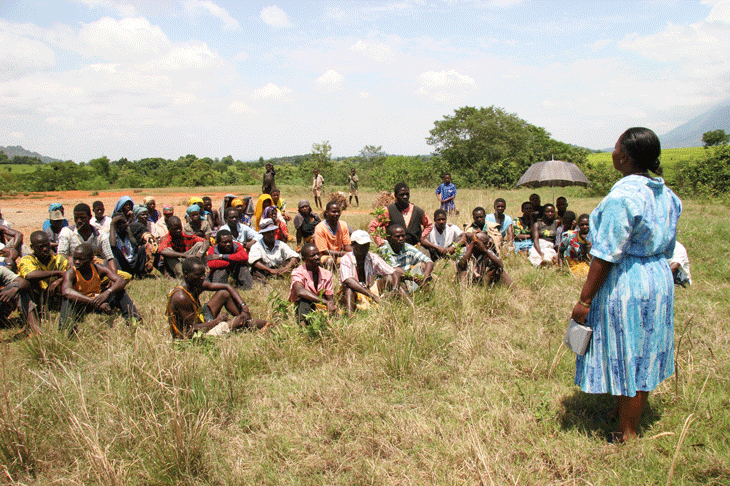 Figur 4.6 Fagforeningsmøte for te-arbeidere i Malawi.