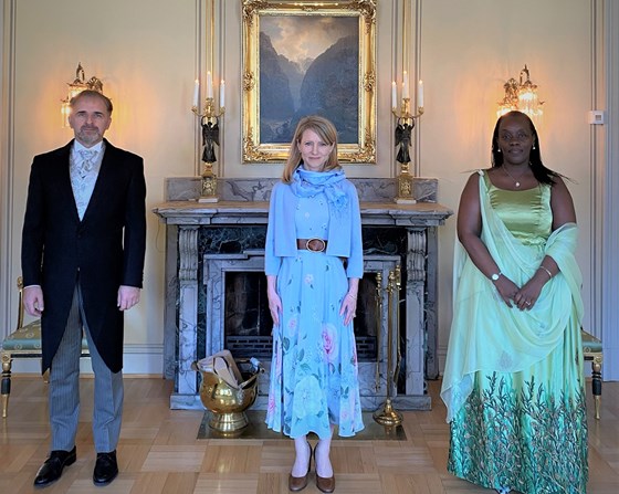 Ambassador of Bosnia and Hercegovina, H.E. Mr Bakir Sadović, Ambassador of Australia, H.E. Ms Kerin Ann Ayyalaraju, Ambassador of Rwanda, H.E. Dr Diane Gashumba. Credit: Tonje Røed, MFA