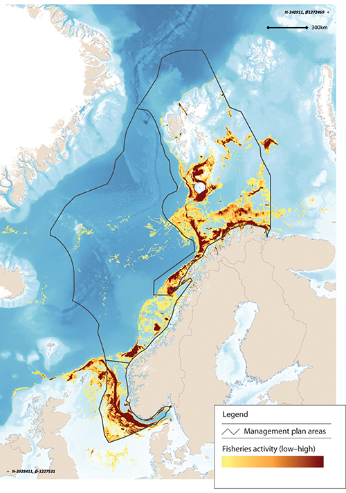 Figure 7.8 Level of fisheries activity in Norwegian waters.