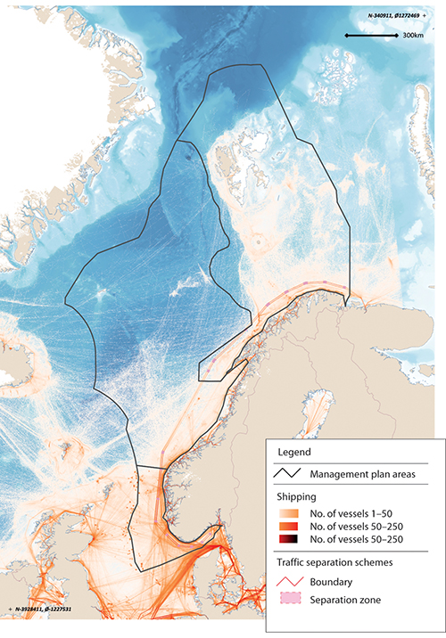 Figure 7.9 Map of shipping density.