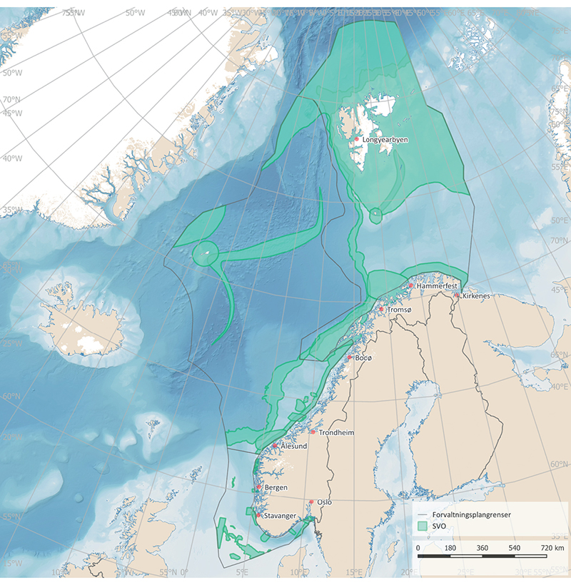 Figur 7.2 Kart over særlig verdifulle og sårbare områder.