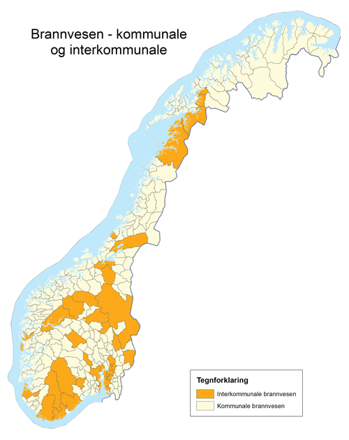 Figur 3.2 Kommunale og interkommunale brannvesen