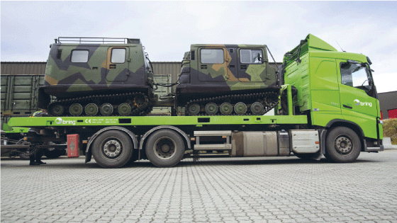 Figur 7.5 Forsvaret har inngått en strategisk avtale med Bring om transporttjenester. Avtalen innebærer at Bring skal stille medarbeidere og materiell til disposisjon for Forsvaret ved krise eller væpnet konflikt. Bring skal også delta på øvinger og trening sa...
