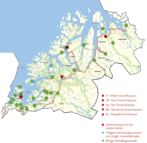 Figur 3.19 Museumsnettverket i Troms.