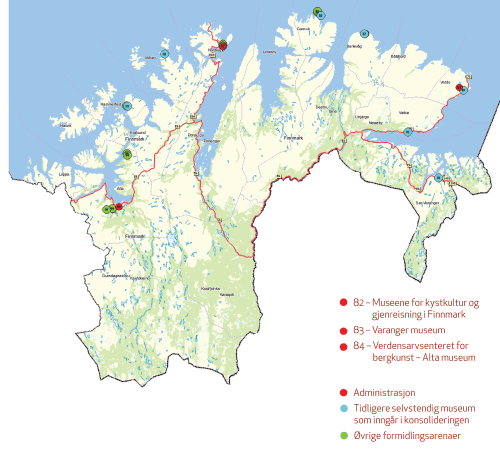 Figur 3.20 Museumsnettverket i Finnmark.