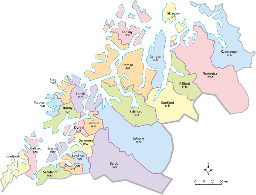 Figur 5.18 Kart over kommunene i Troms