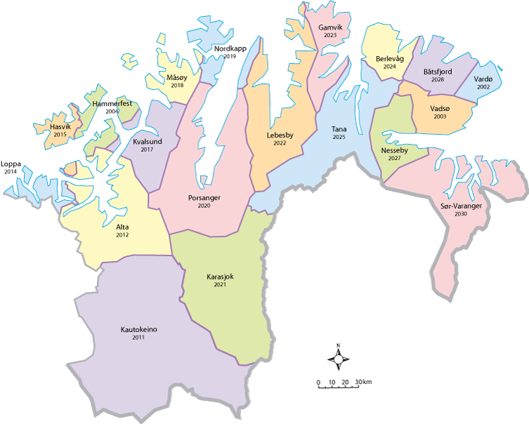 Figur 5.19 Kart over kommunene i Finnmark