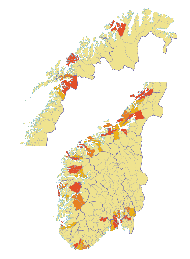 Figur 5.20 Oversikt over forslag til endringer i kommunestrukturen