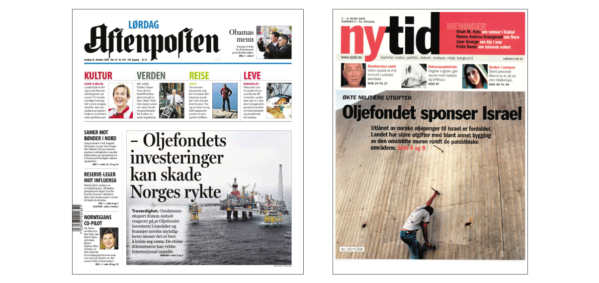 Figur 12.4 Medieoppslag om etiske sider ved SPUs investeringer