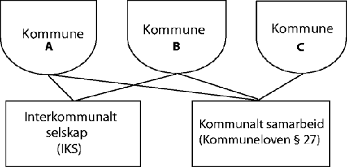 Figur 4-1 Eksempler på samarbeidsformer som anses som felles drift