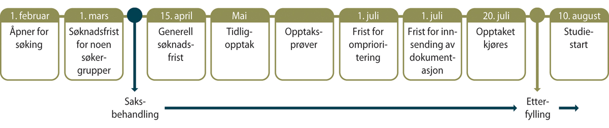 Figur 7.2 Tidslinje for opptak