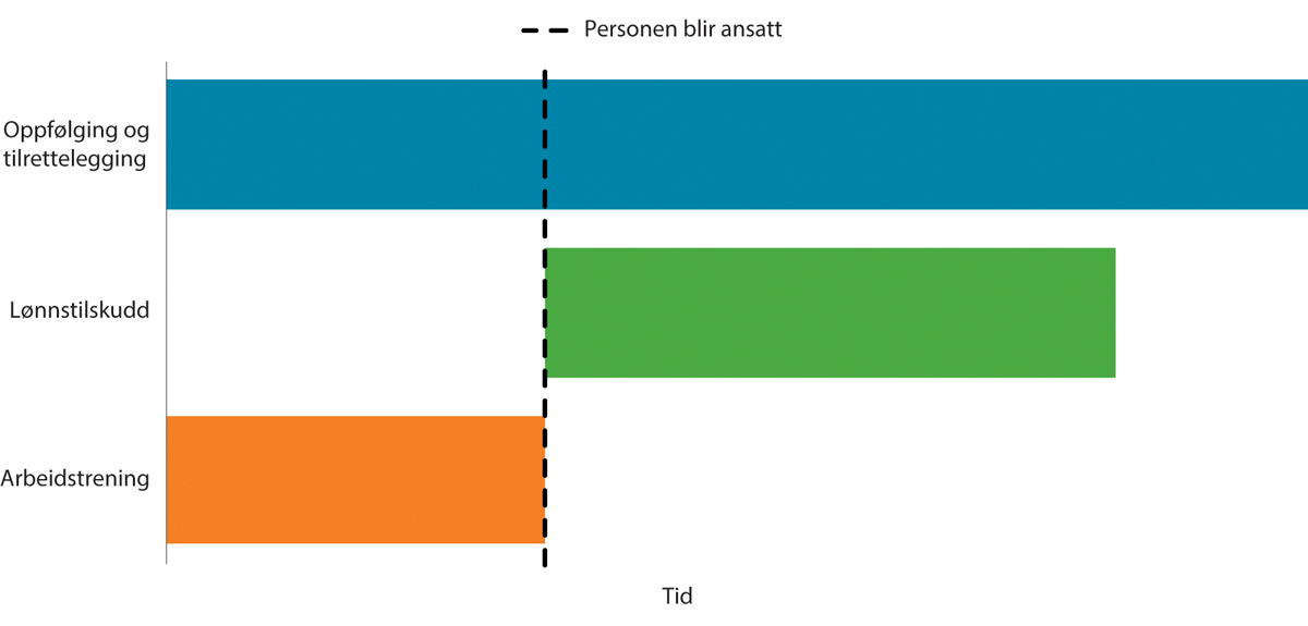 Figur 5.6 Eksempler på tiltaksløp hos arbeidsgiver