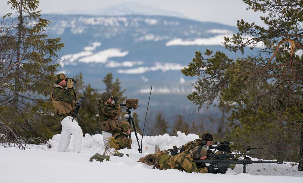 Figur 7.5 Soldater fra innsatsstyrke Grebe HV05 under øvelse Cold Response 2022.