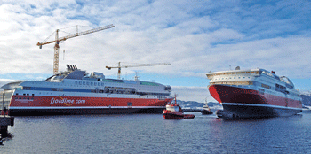 Figur 2.10 Fjordlines nye ferger med gassmotorer fra Bergen Engines