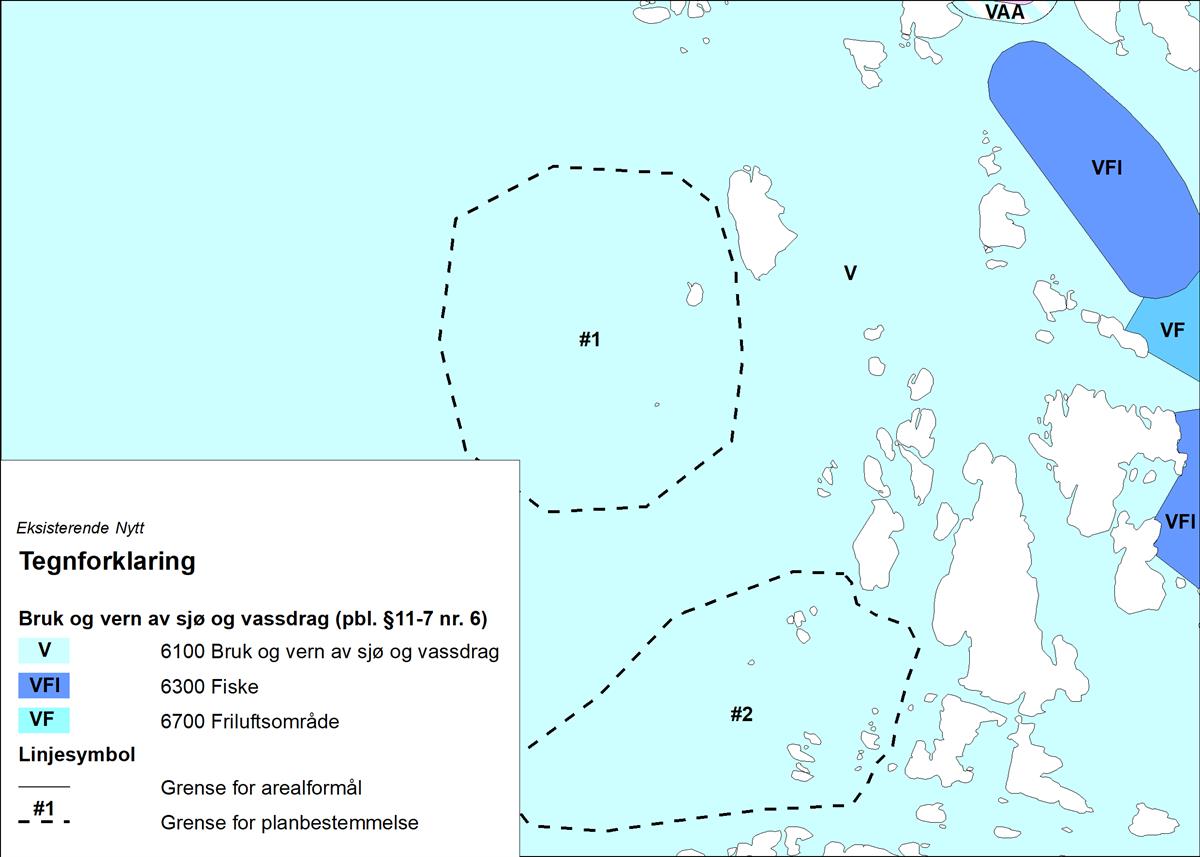 Areal for bevaring av tareskog som bestemmelsesområder.