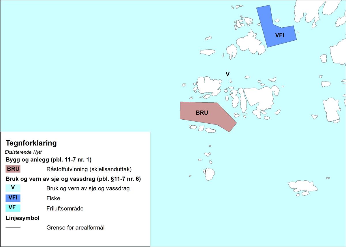 Areal for uttak av skjellsand som arealformål.