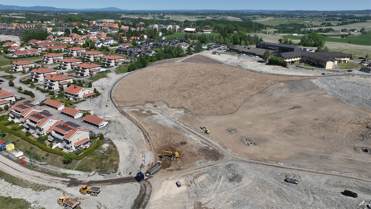 Figur 7.8 Skredgropa på Ask i Gjerdrum kommune, juni 2023.